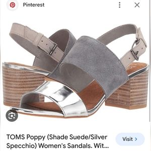 TOMS Poppy Suede and Silver Sandal